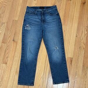 Kendall & Kylie Distressed Blue Straight Leg Jeans